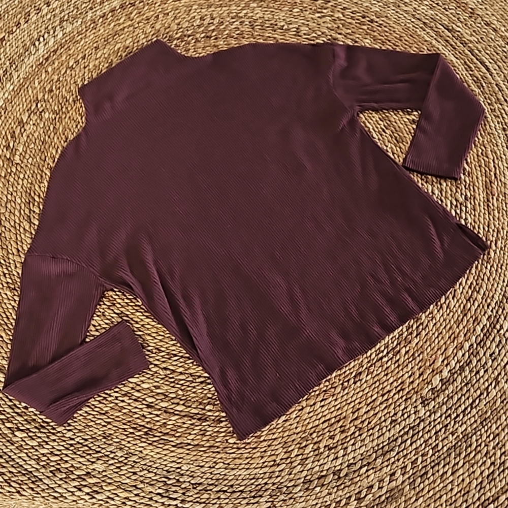 Women's A New Day Brand Ribbed High Neck Long Sleeve Top Size M